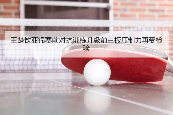 王楚钦亚锦赛前对抗训练升级前三板压制力再受检验